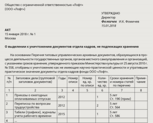 Приказ об утилизации журнала учета