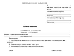Правила оформления шапочки заявления в суд