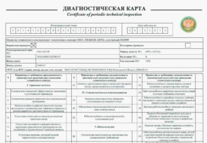 Диагностическая карта бланк для заполнения