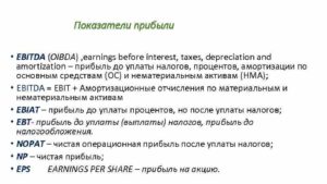 Чистая прибыль и ebitda разница