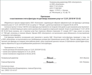 Претензия за нарушение условий договора облагается ли ндс