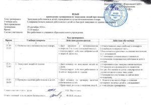 Приказ о проведении тренировок по пожарной безопасности