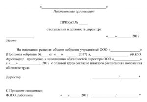 Приказ о назначении заместителя генерального директора ооо с правом подписи